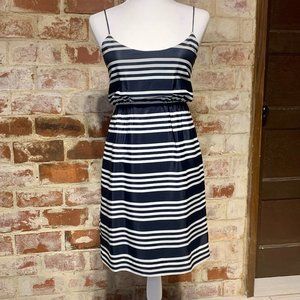 J. Crew navy and white striped slip dress Size 0